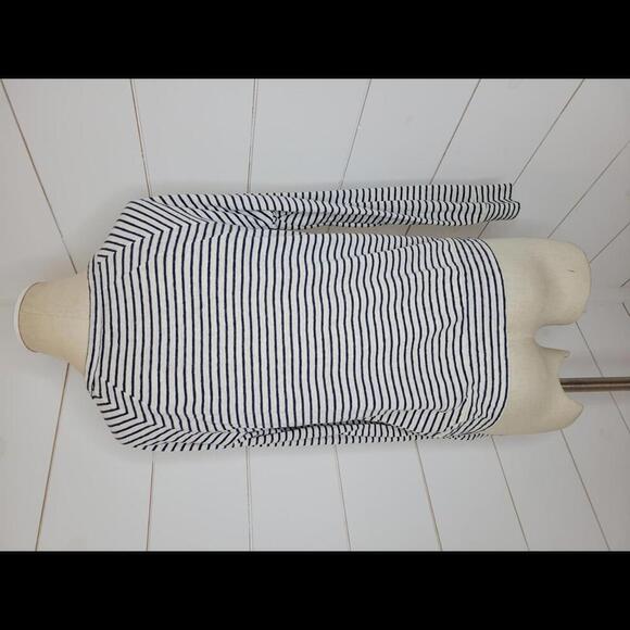 Aerie small white & blue striped long sleeve top - Picture 2 of 5
